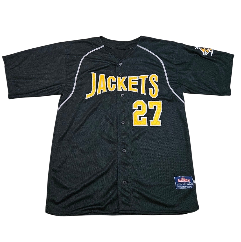 Dress2Play Jackets #27 Baseball Jersey – Black/Yellow – Size XL
